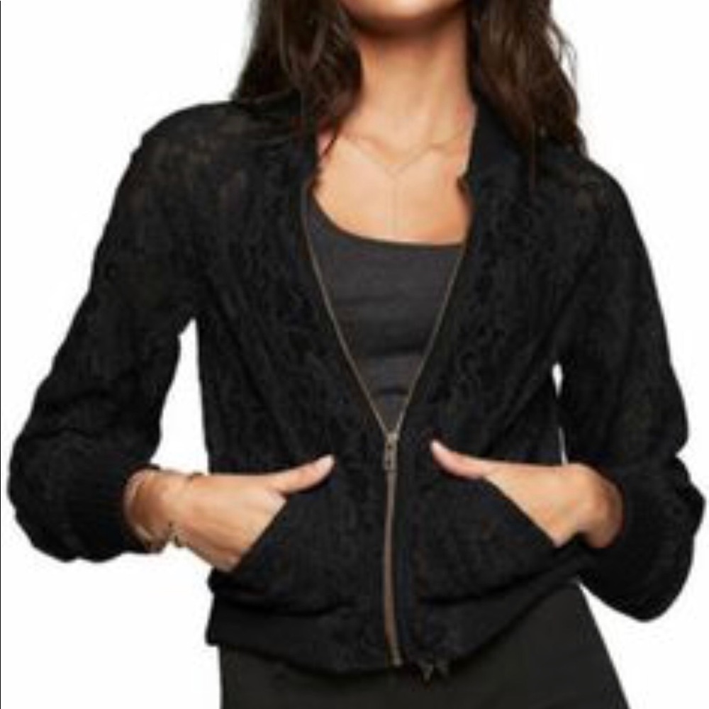 Vintage Victoria secrets bomber jacket w/lace - Picture 1 of 8
